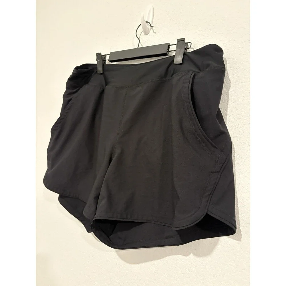 Land’s End Women’s Black Running Athletic Workout Shorts Size L
